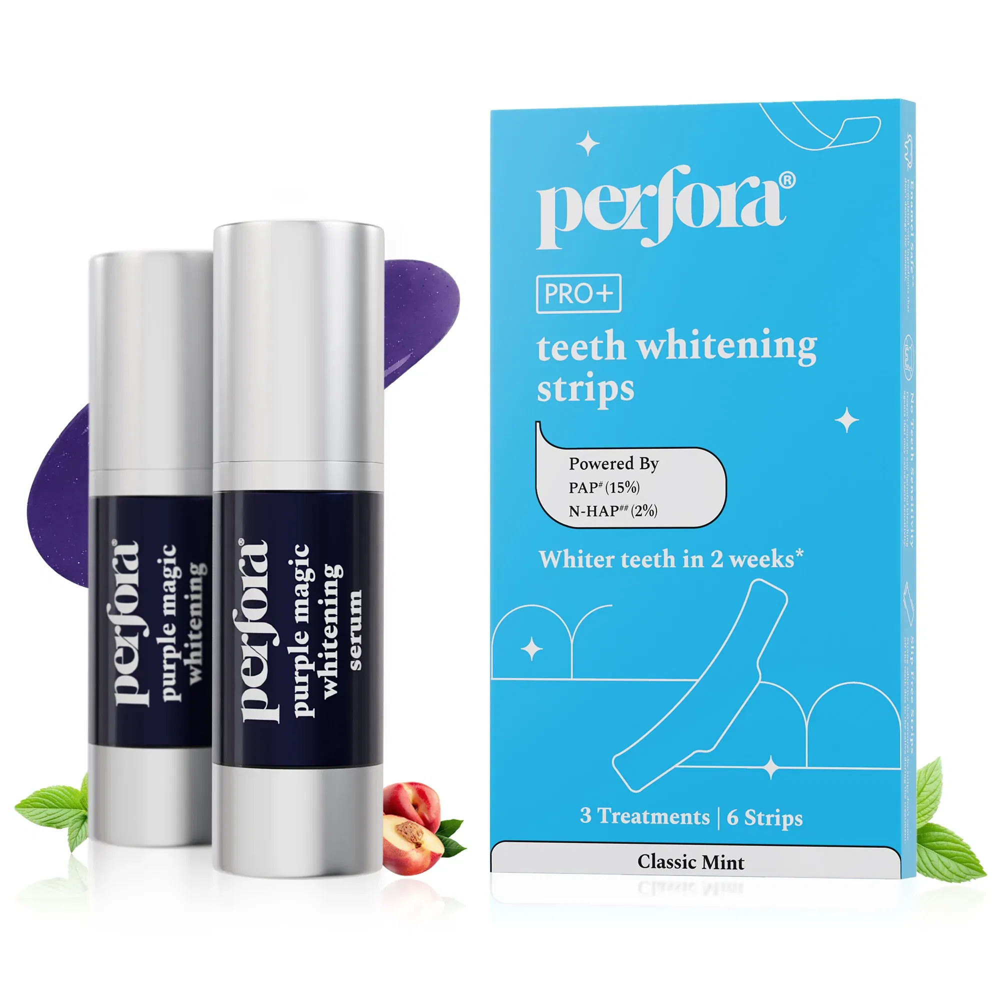 Perfora Purple Magic Whitening Serum and Whitening Strips Pack Perfora sale