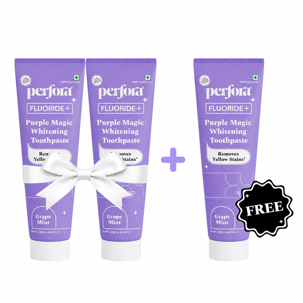 Perfora Purple Magic Whitening Toothpaste, Pack of 3, 375 g Perfora sale