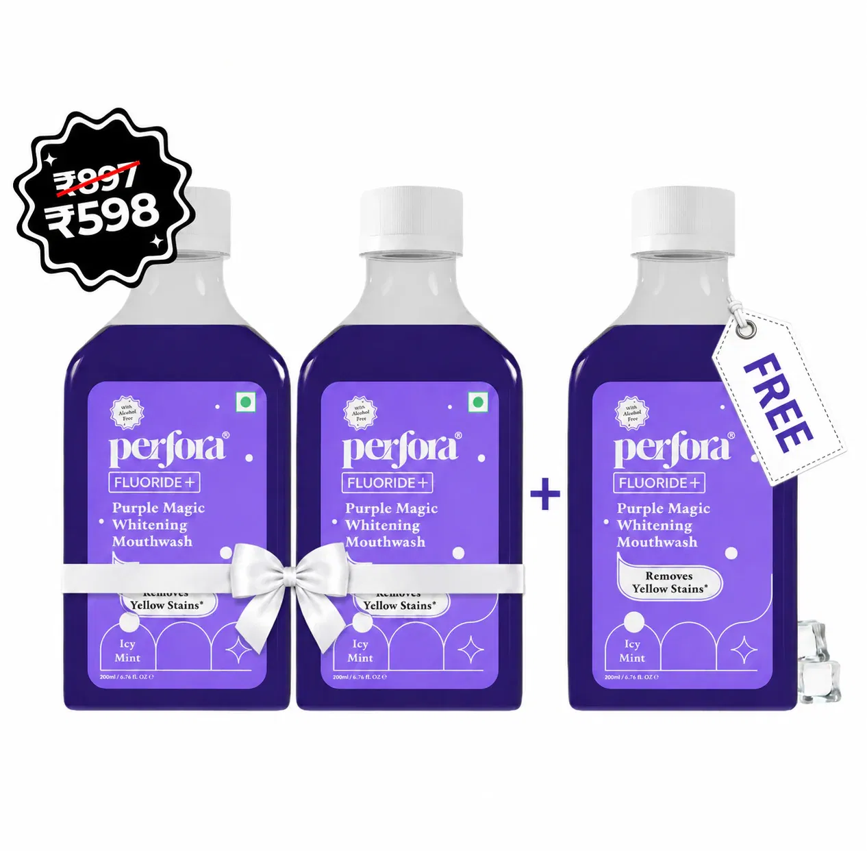 Perfora Purple Magic Whitening Mouthwash, Pack of 3, 600 ml Perfora sale