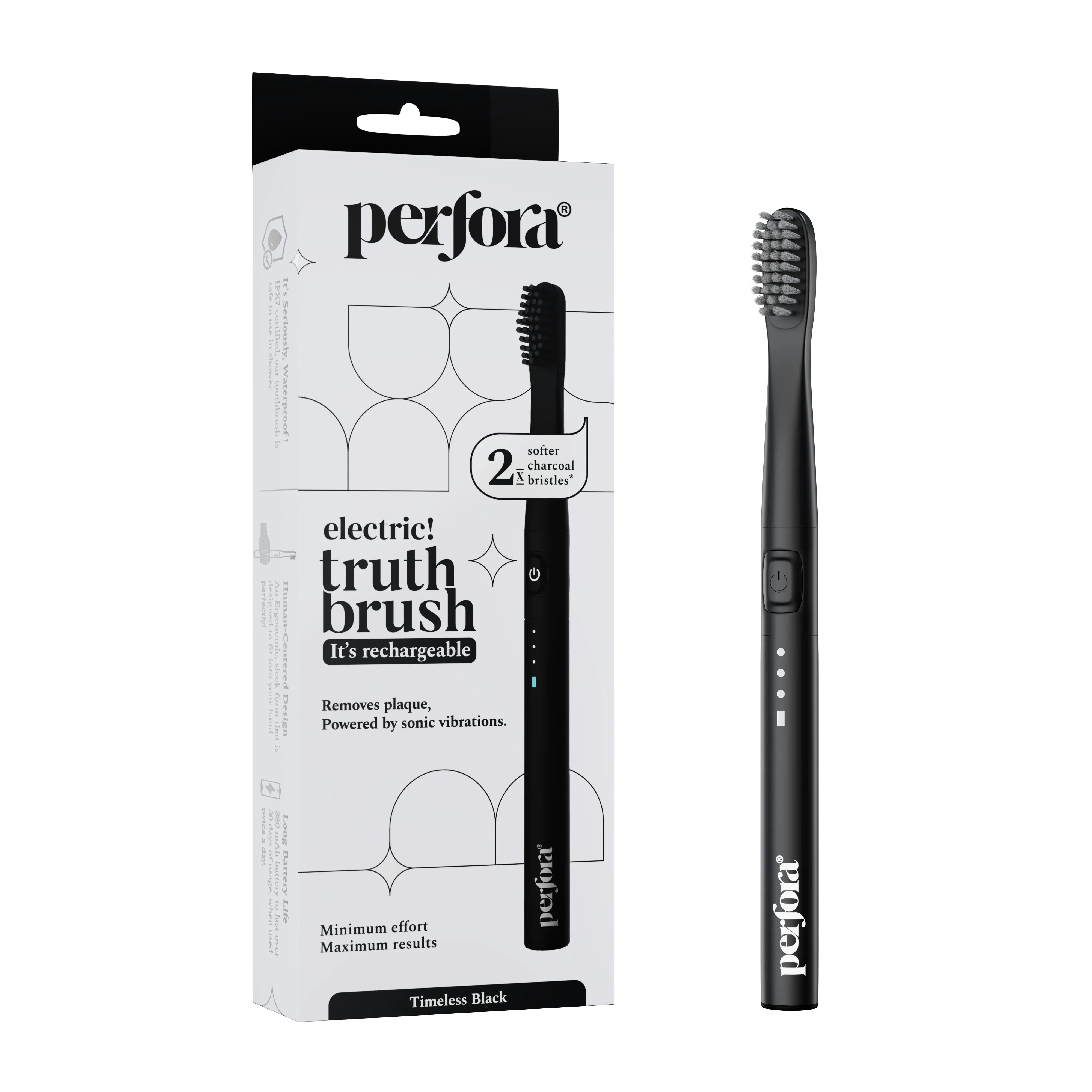 Perfora Rechargeable Electric Toothbrush M001, Timeless Black Perfora sale