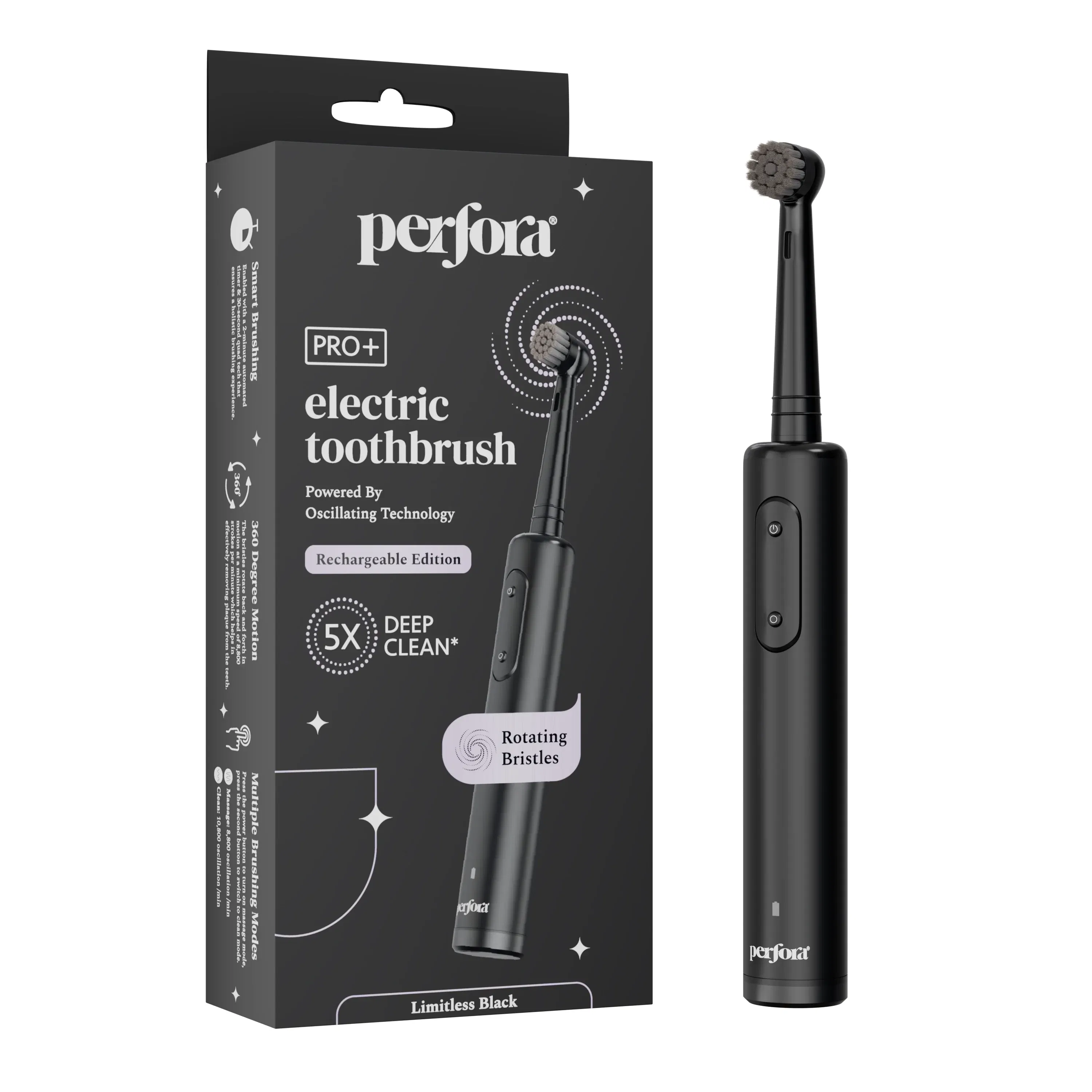 Perfora Oscillating Electric Toothbrush with 360 Degree Rotating Head, Limitless Grey Perfora sale