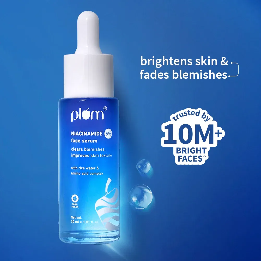 Plum 5% Niacinamide & Rice Water Brightening Face Serum Plum sale