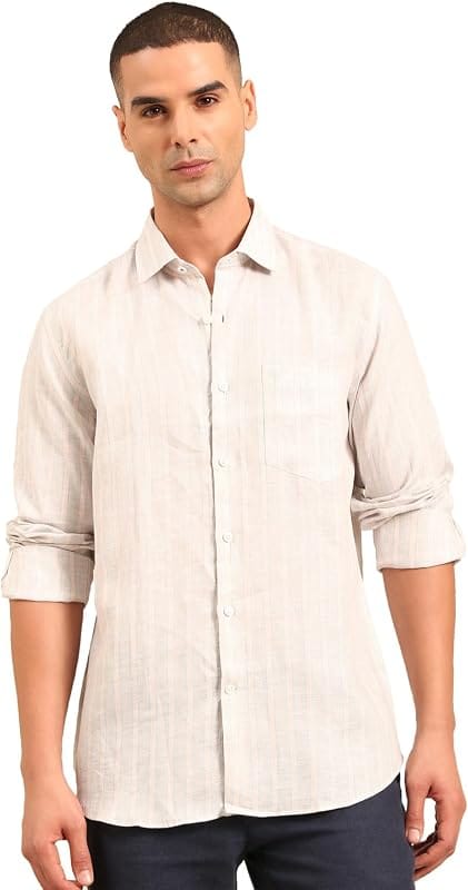 Pure Linen Regular Fit Striped Shirt from Marks and Spencer
