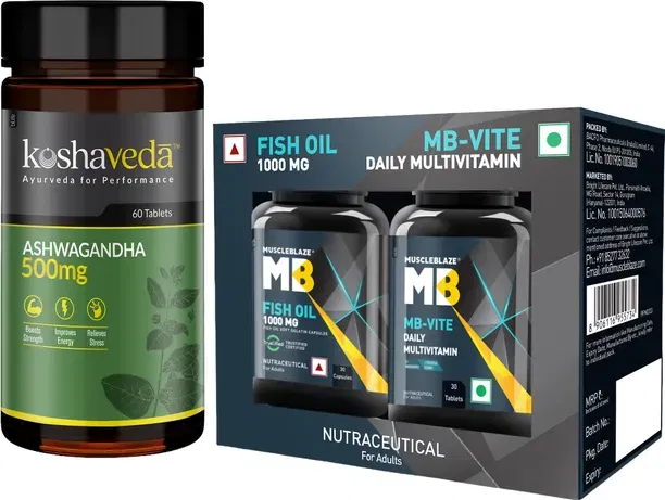 MuscleBlaze Ashwagandha + MB-Vite Multivitamin