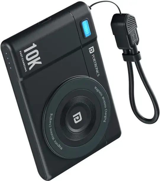 Portronics 10000 mAh 22.5 W Wireless Compact Pocket Size Power Bank