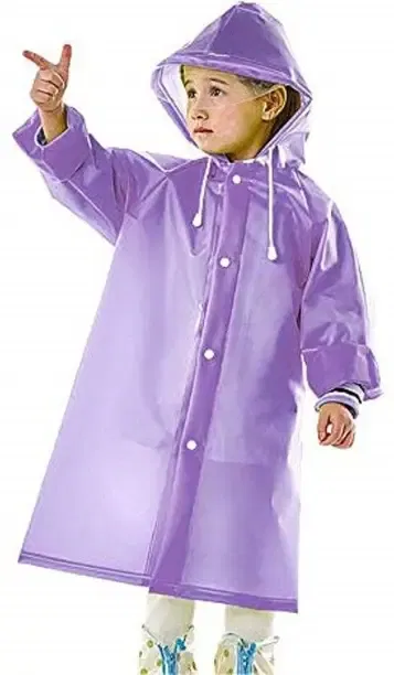 Kolvaa Solid Boys and Girls Raincoat