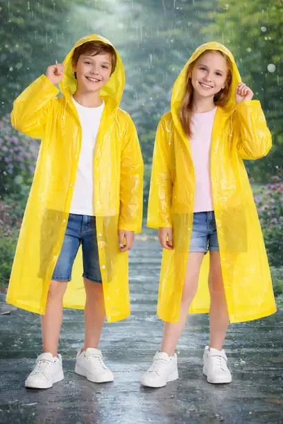 TUDDY TRENDZ Kids Solid Blue Raincoat
