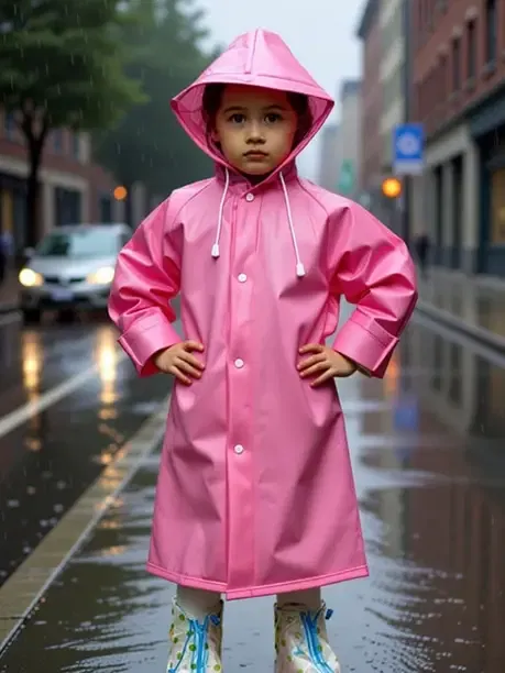 Solid Girls Raincoat Premium Variant