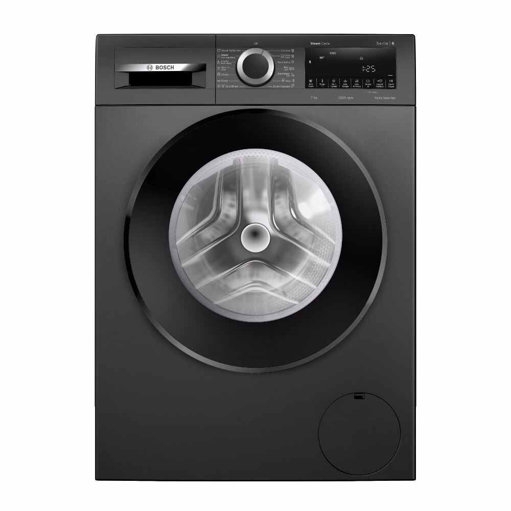 Bosch 7 kg Fully Automatic Front Loading Washing Machine, WGA12208IN, Black Grey Reliance Digital sale