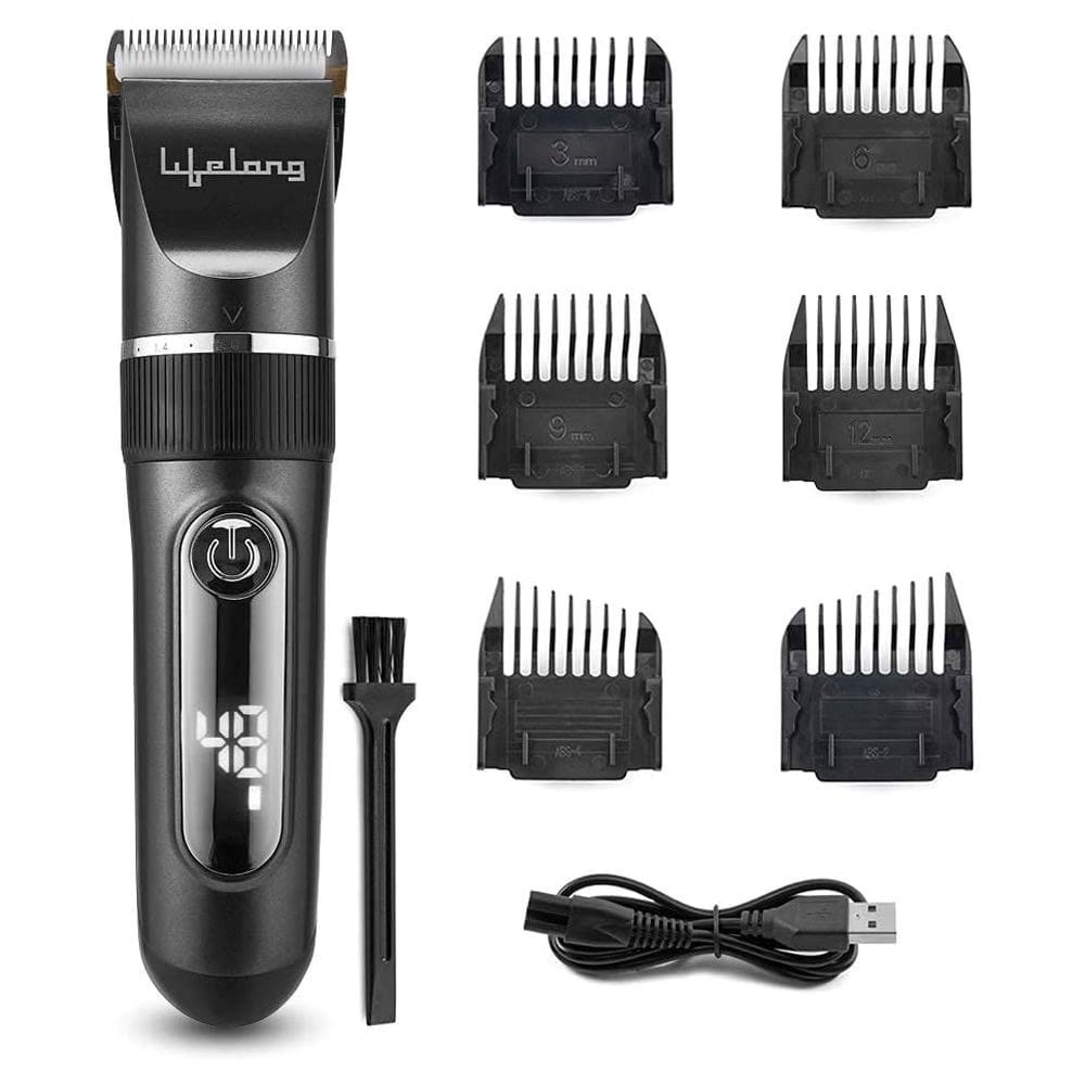 Lifelong Hair & Beard Trimmer LLPCM17 With 3hr Runtime, 6 Combs (3mm - 12mm) & Digital Display (Grey) Reliance Digital sale
