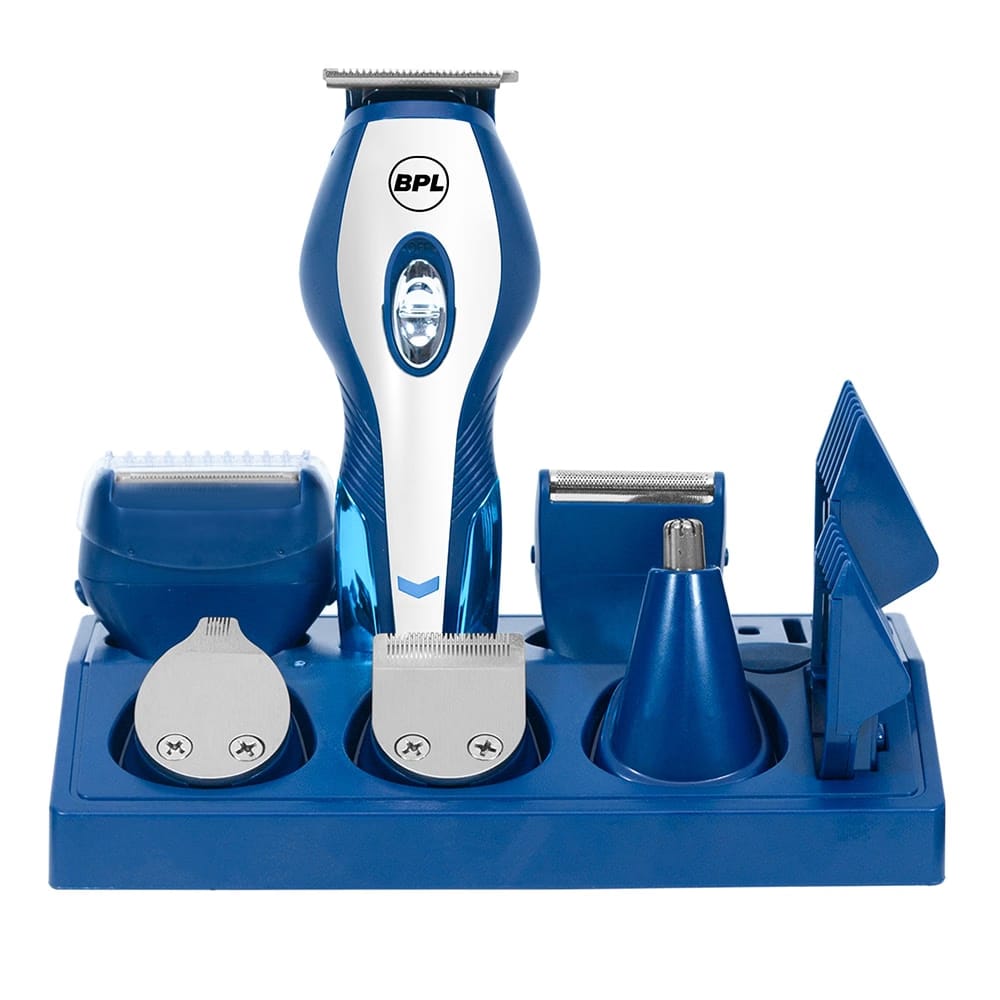 BPL Men's 12-in-1 Grooming Kit, Up to 90mins Cordless Usage, Fast Charging, Non-Scratching Teeth, 5 Heads with Trimming Range 0.2mm-20mm, Charging indicator, 2 Years Warranty, Navy Blue Reliance Digital sale