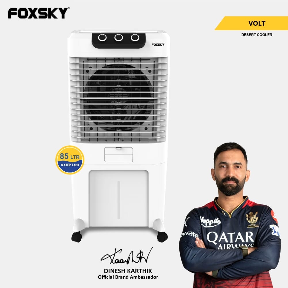 Foxsky Volt 85 L Desert Air Cooler with Honeycomb Cooling Pads, 100% Copper Motor, Ice Chamber, 2 Ye Reliance Digital sale