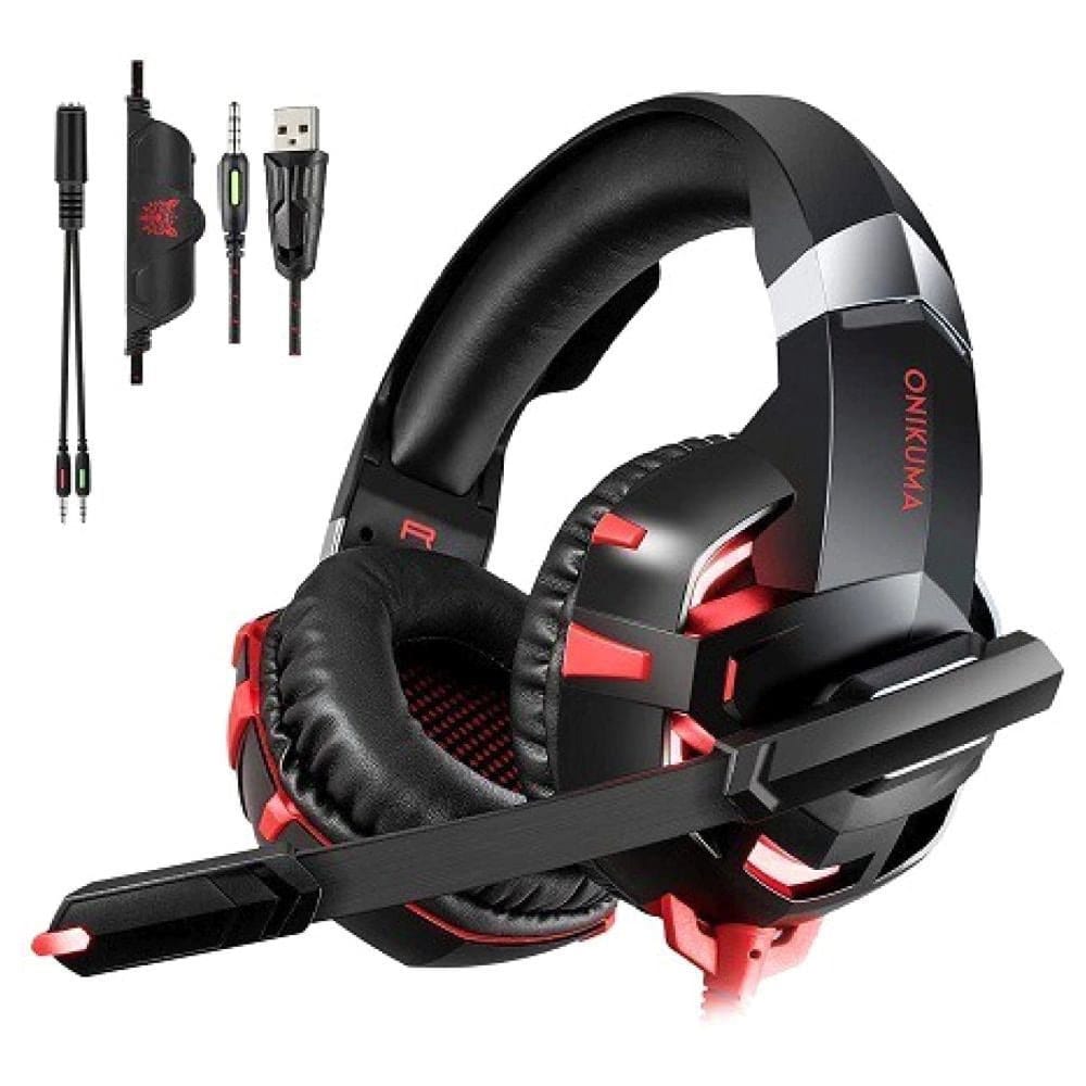 Onikuma K2 Pro Wired Gaming Headphone with 3D Stereo Surround Sound, Black and Red Reliance Digital sale