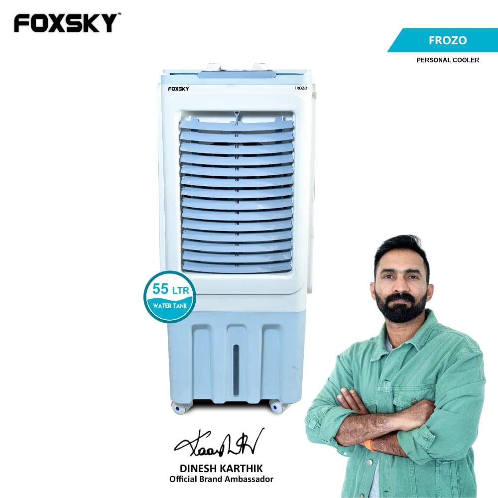 Foxsky Frozo 55 L Personal Air Cooler with Honeycomb Pads and Copper Motor Reliance Digital sale