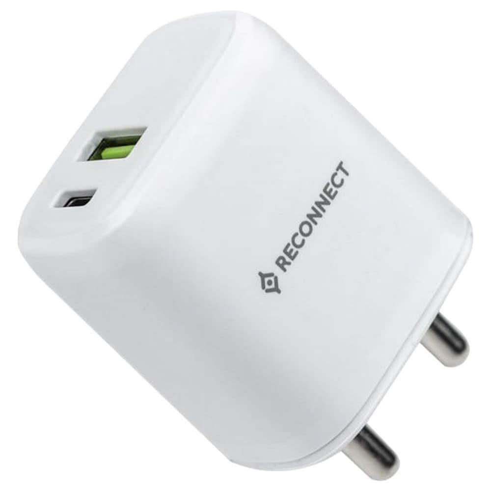 Reconnect 20 Watt Fast Charging Wall Charger, Dual Ports (USB-A & USB-C) Reliance Digital sale