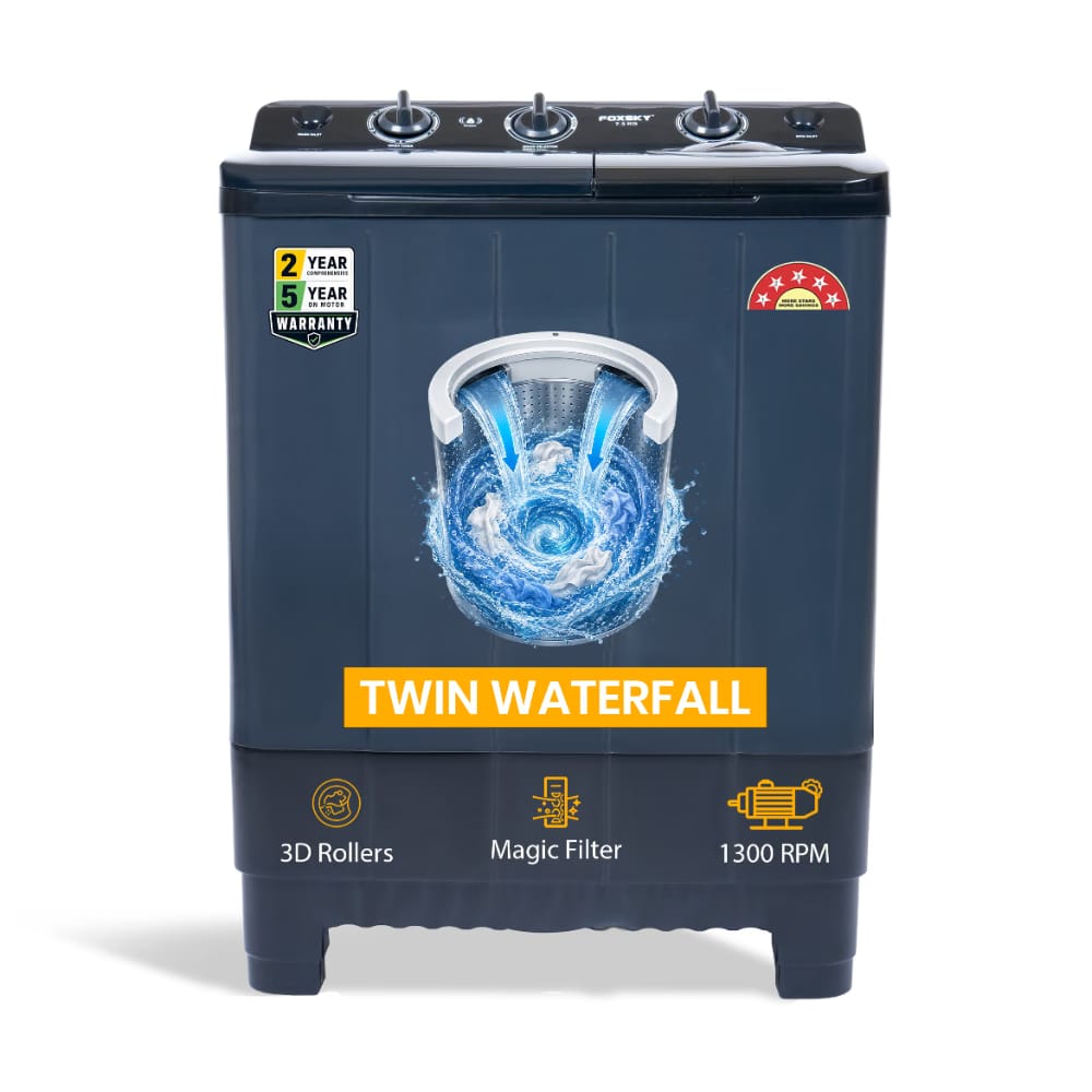 Foxsky 7.5 kg Semi-Automatic Top Load Washing Machine with 3D Scrub Technology Reliance Digital sale