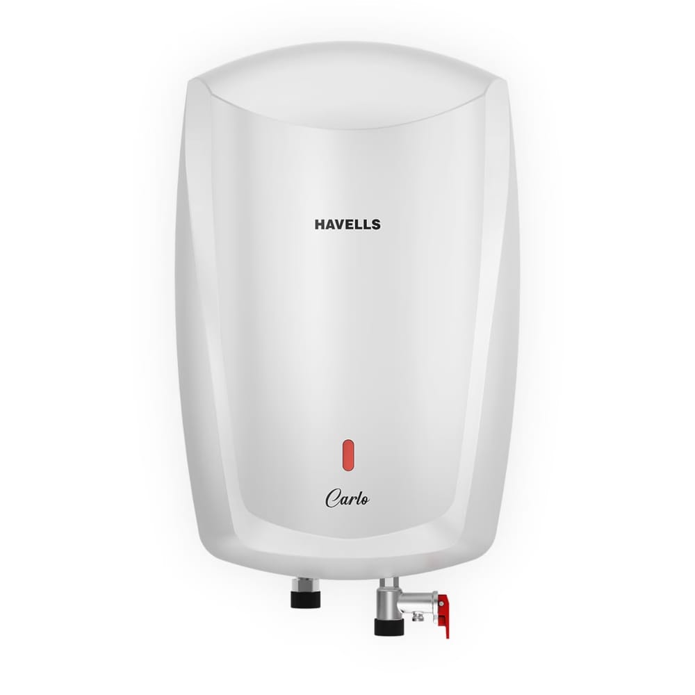Havells Carlo 5 Litre Instant Water Heater, Color Changing LED Indicator, Rust and shock proof, ISI Certified, Fire retardant power cord; Warranty: 5 Yr on inner tank and 2 Yr comprehensive, (White) Reliance Digital sale