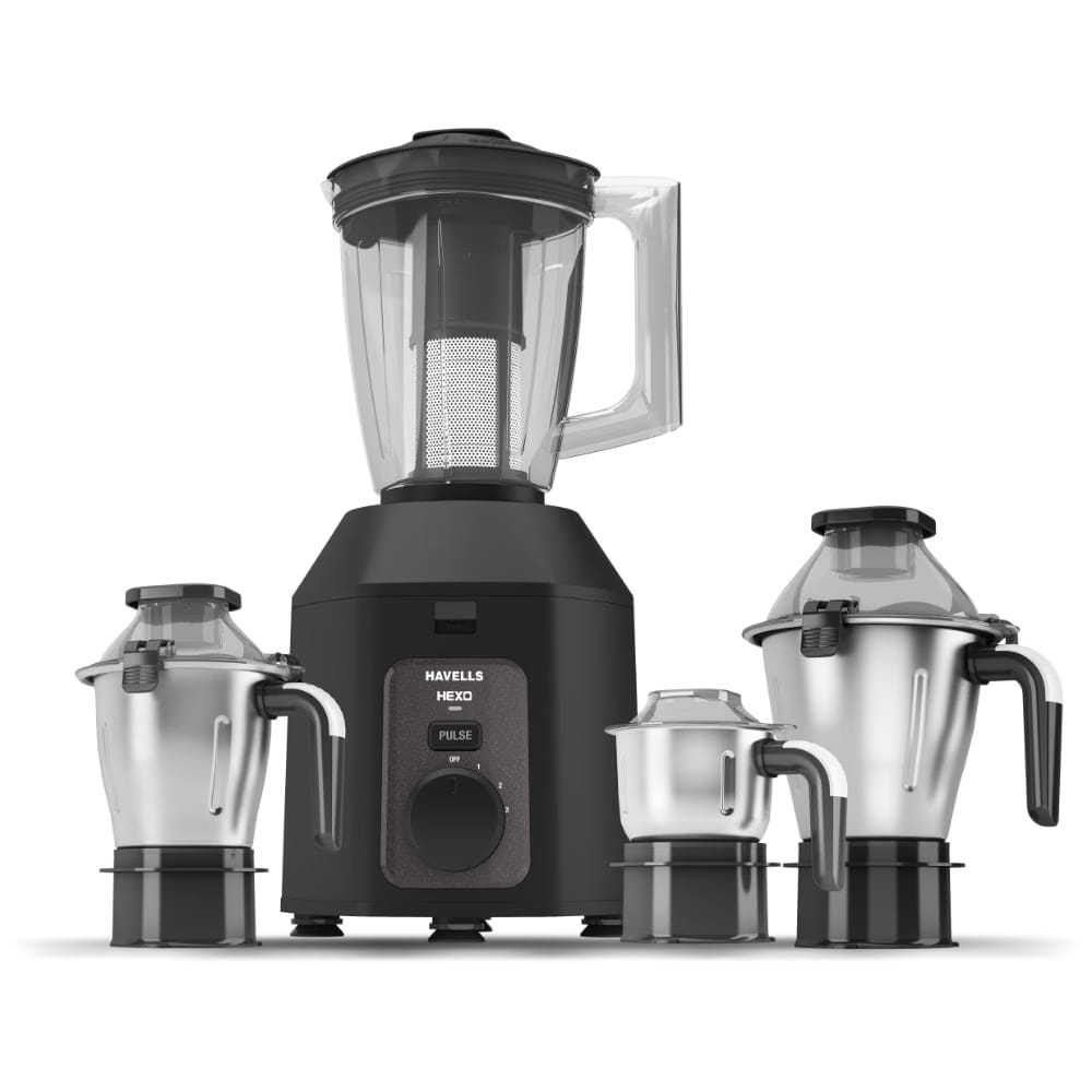 Havells Hexo 1100 Watts 4 Jar Mixer Grinder, Black Reliance Digital sale