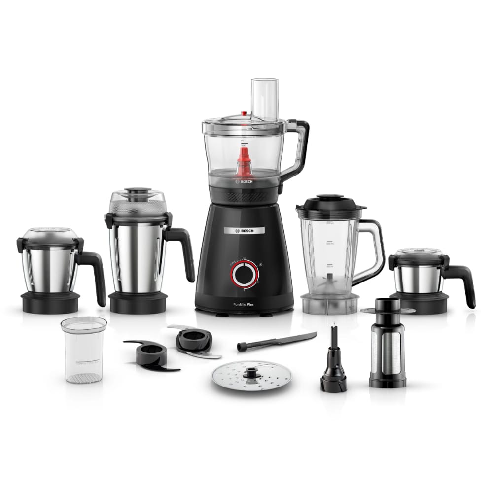Bosch PureMixx Plus Mixer Grinder + Food Processor 800W, 5 Jar, Black Reliance Digital sale