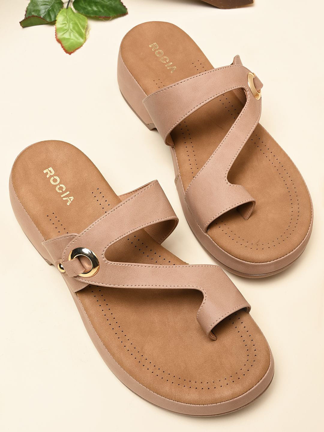 Rocia Women Red Kolhapuri Sandals