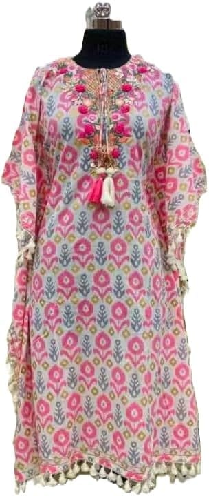 Sangria Embroidered Kaftan Dress