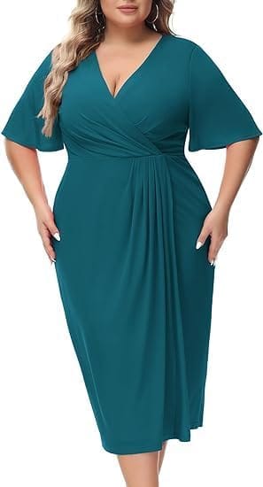 Sangria Women's Tie-Dye Ruffle Wrap Dress