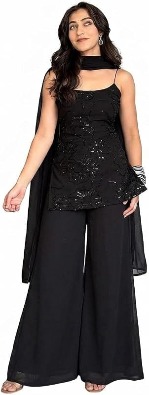 SASSAFRAS Embellished Kurta Palazzo Set