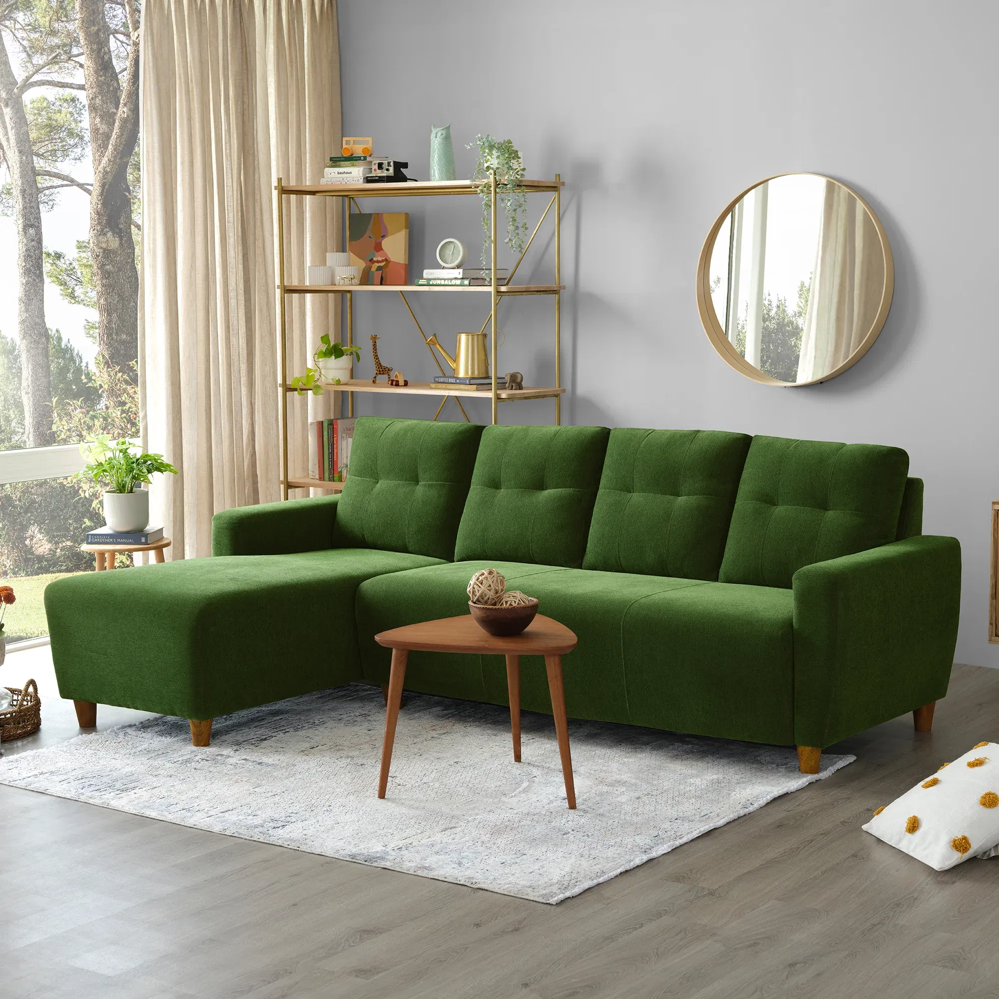 Sofa Yolo 3 Seater LHS L-Shape Sofa Set, Fabric in Avocado Green Sleepyhead sale