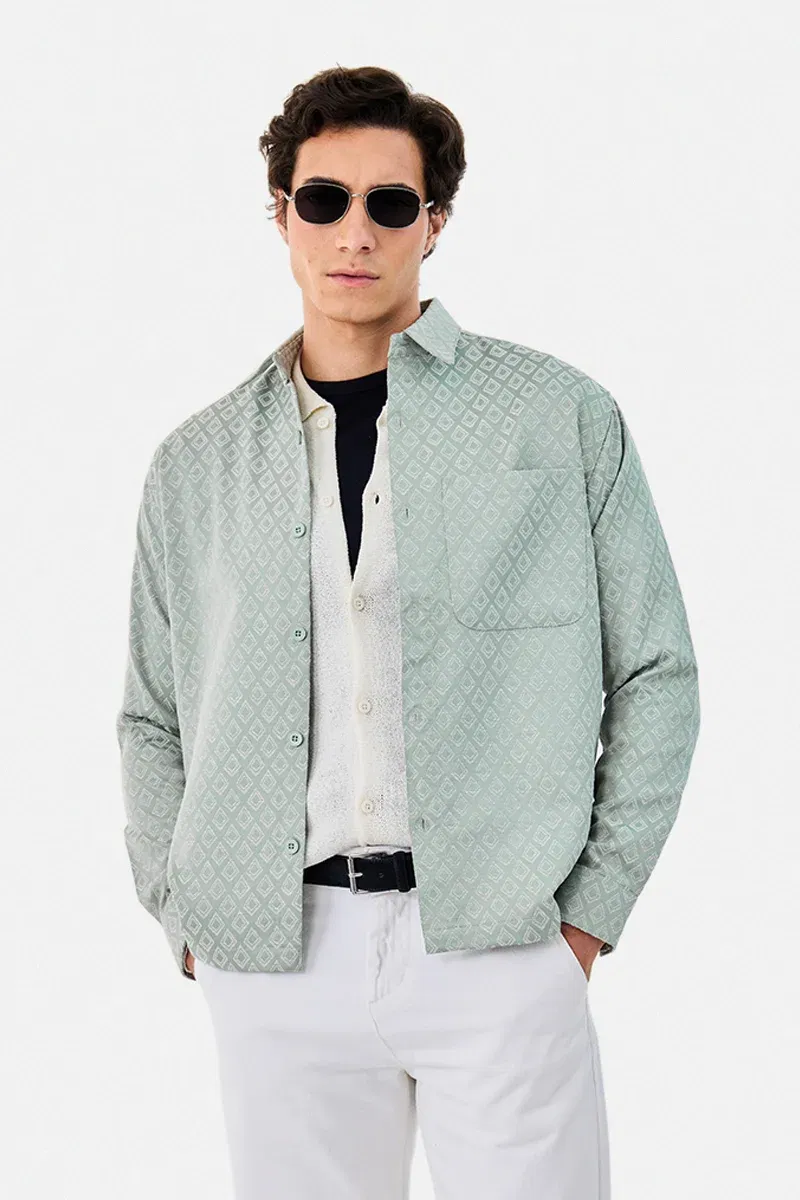Relaxed Fit Geometric Overshirt Snitch sale