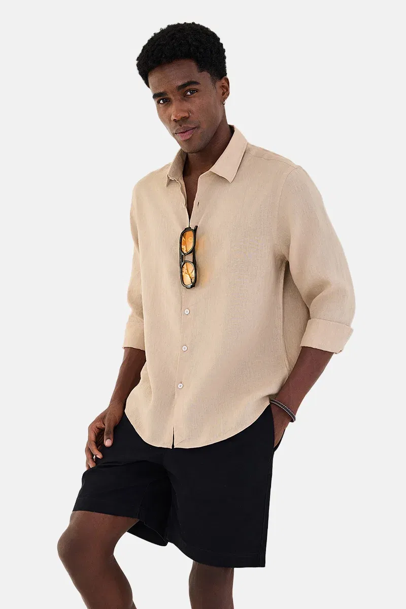 Regular Fit 100% Linen Luxe Shirt Snitch sale