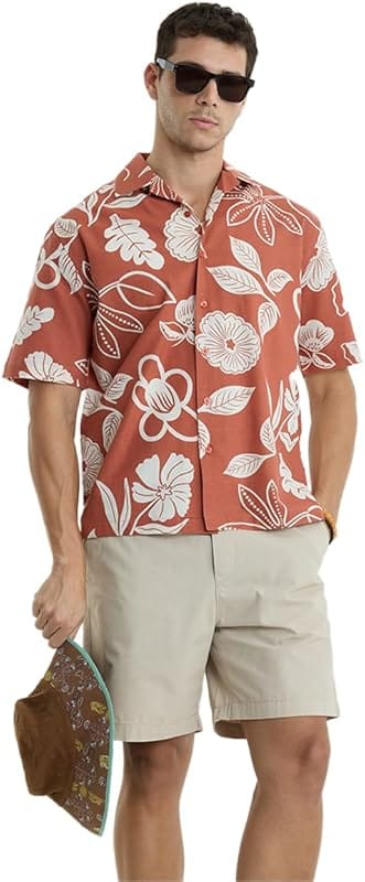Snitch Floral Print Vacation Shirt