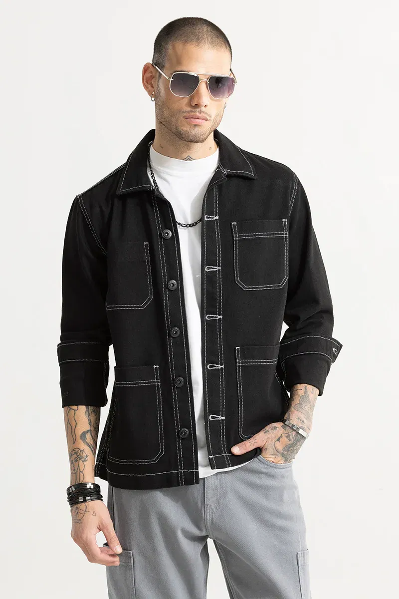 Genie Black Denim Jacket Snitch sale