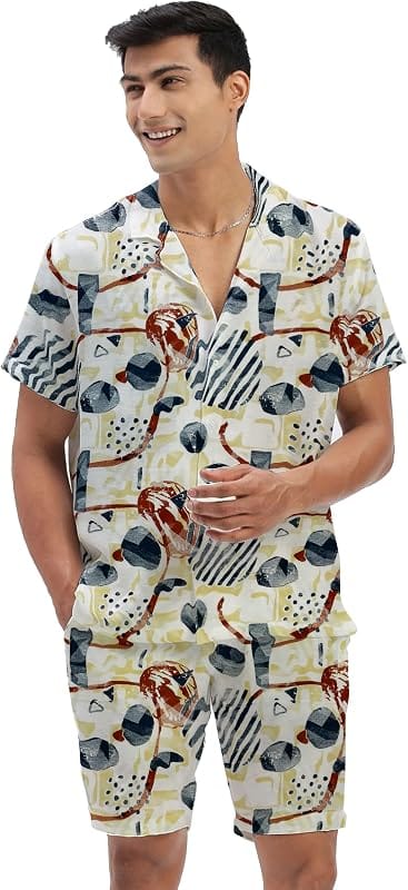 Snitch Maroon Abstract Co-Ord Set for Men Monsoon 2026
