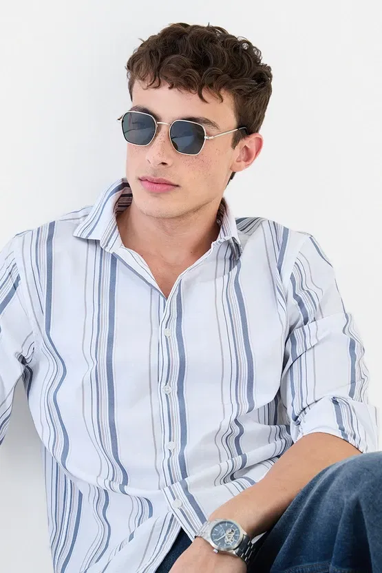 Snitch Regular Fit Striped Shirt