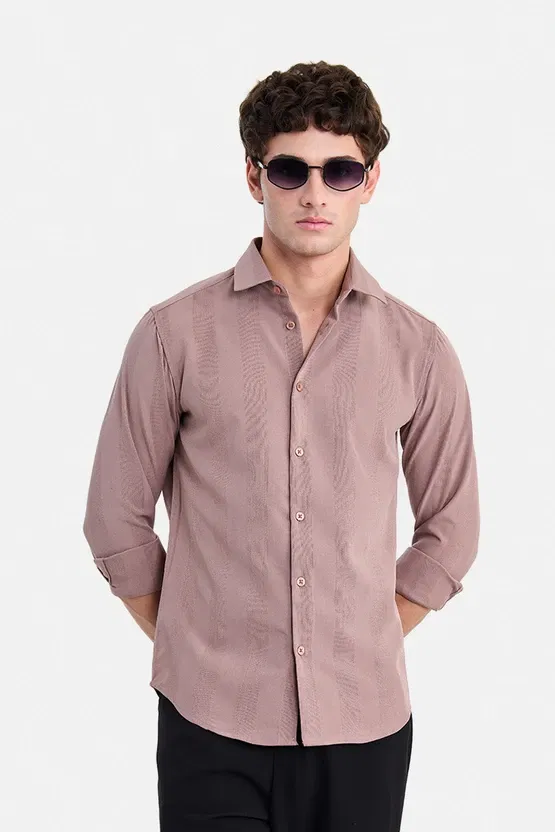 Snitch Slim Fit Solid Spread Collar Shirt