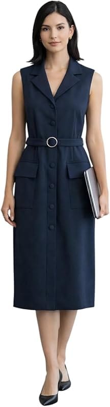 STYLE QUOTIENT Women's Pleated Midi Dress