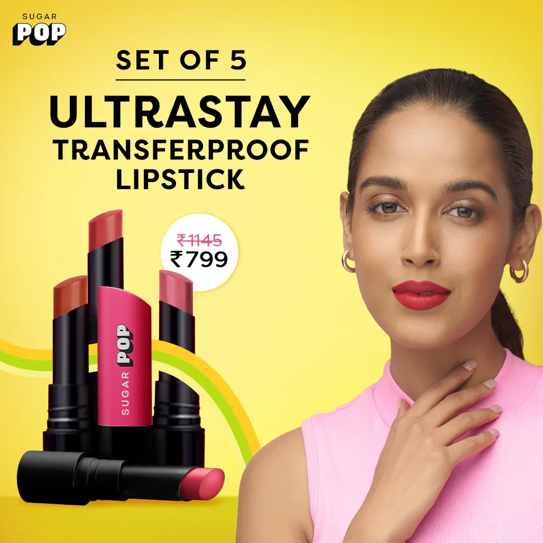 SUGAR Set of 5 Ultrastay Transferproof Lipsticks SUGAR Cosmetics sale
