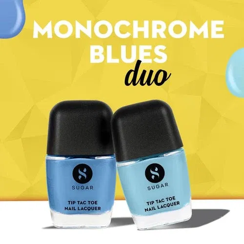 SUGAR Tip Tac Toe Monochrome Blues Nail Duo SUGAR Cosmetics sale