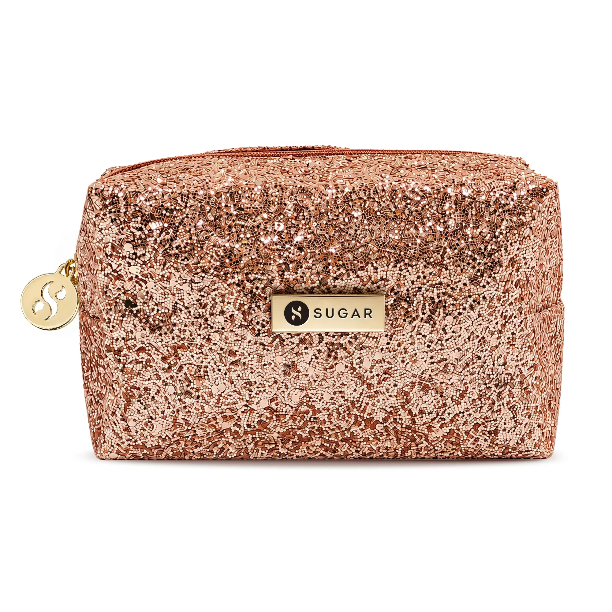 SUGAR Rose Gold Glitter Pouch Sugar Cosmetics sale