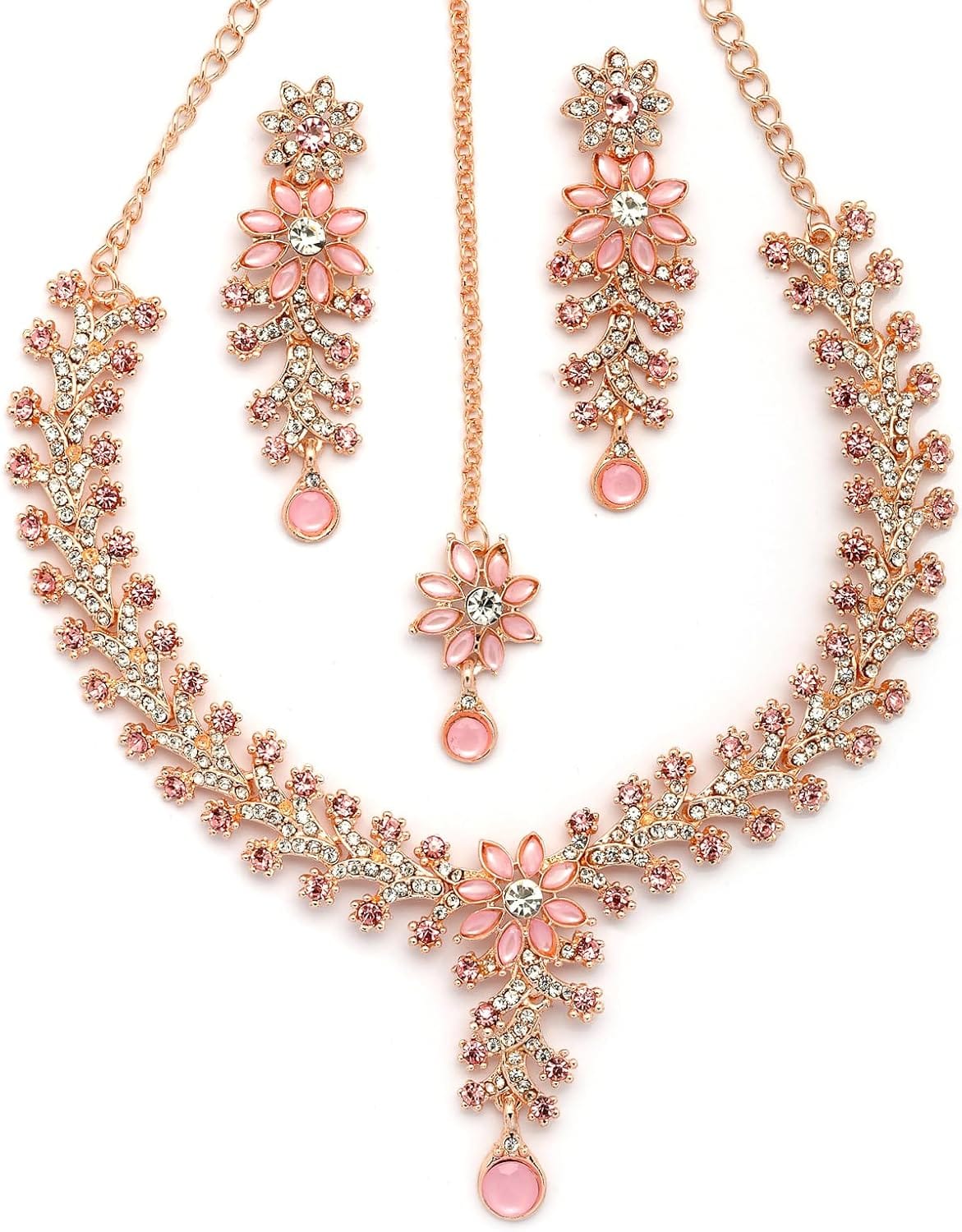 Sukkhi Floral Gold-Plated Choker Necklace Set with Earrings