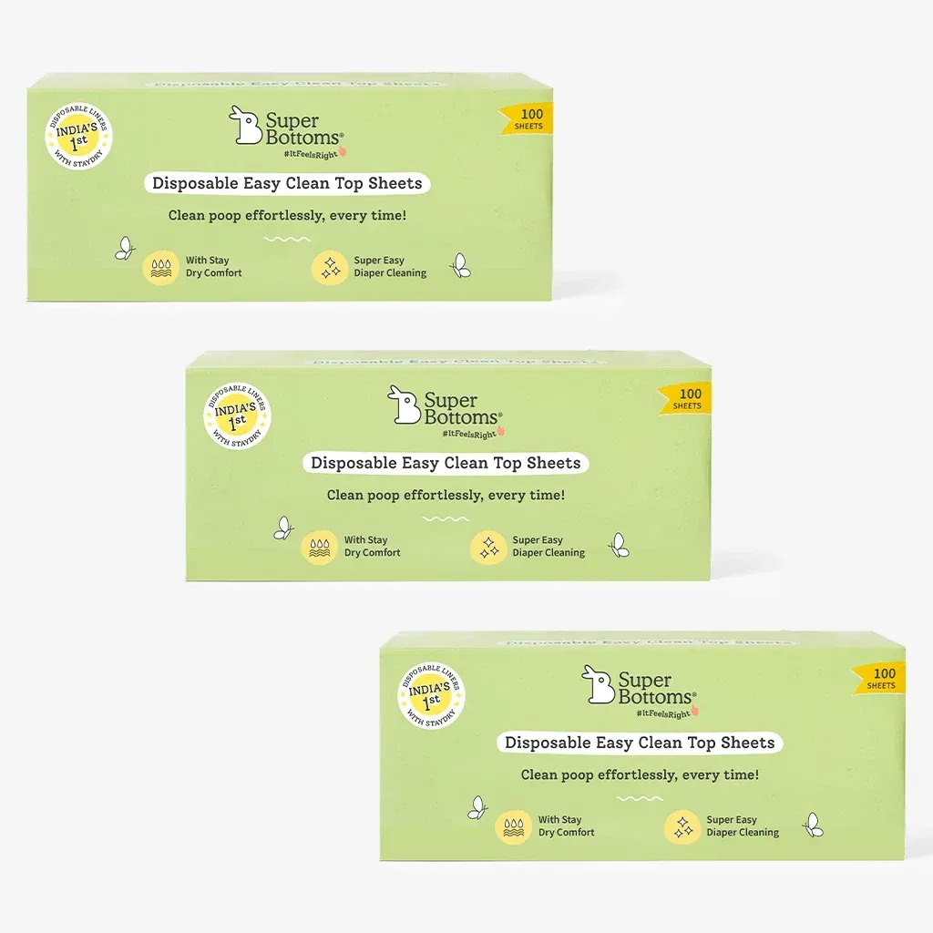 Disposable Easy Clean Top Sheets, Pack of 3 Diaper Liners SuperBottoms sale