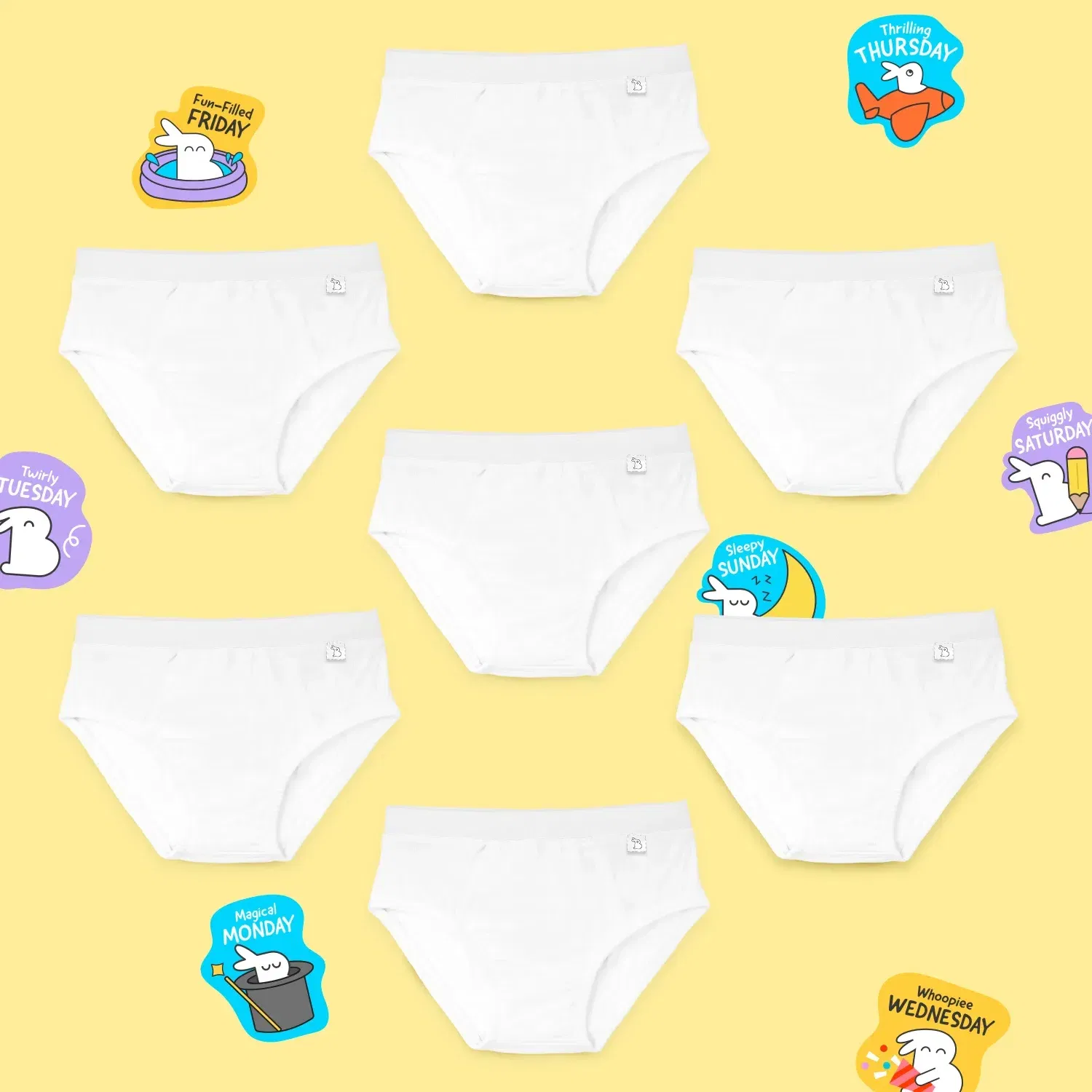 SuperBottoms Boy Briefs with Stickers, White, Pack of 7 SuperBottoms sale