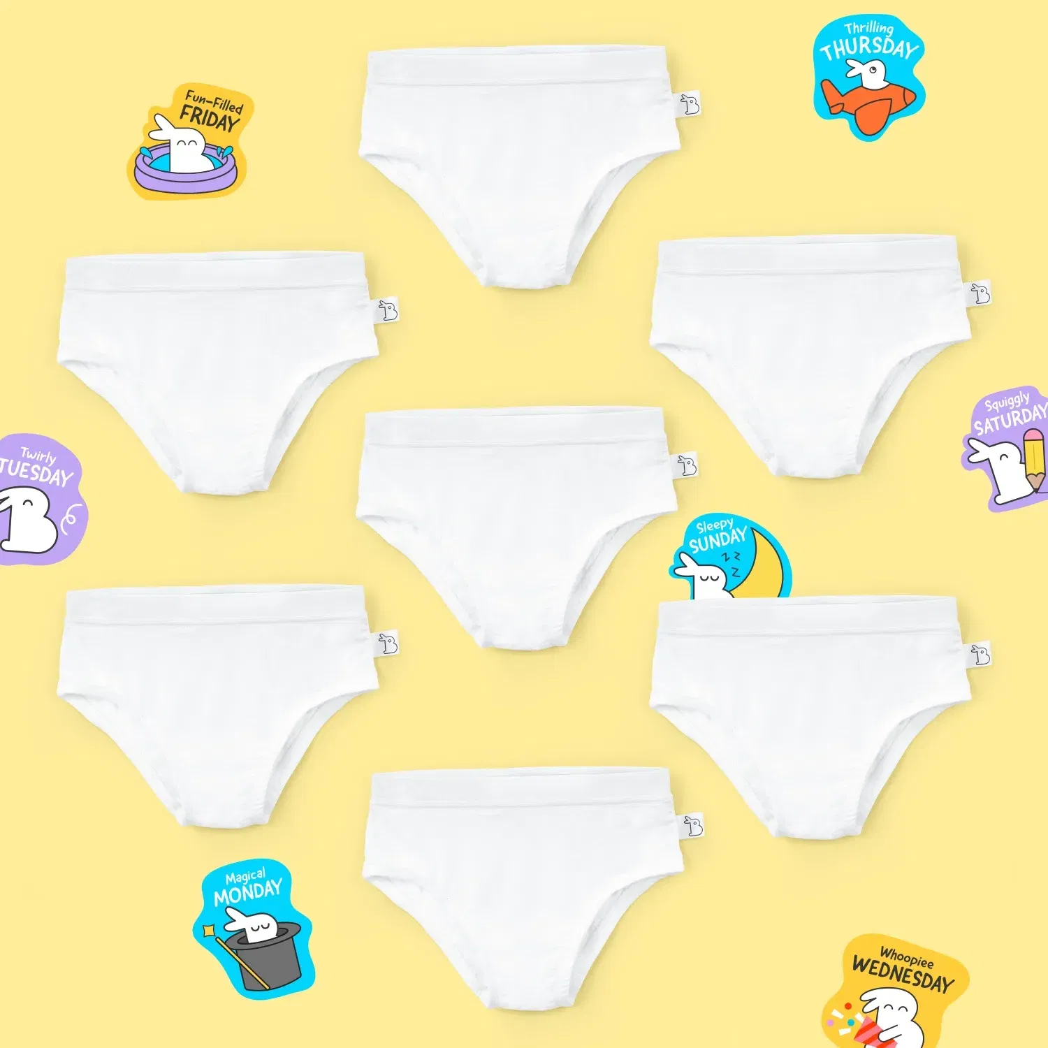 SuperBottoms Girls Briefs Pack of 7, Bamboo, with Stickers SuperBottoms sale