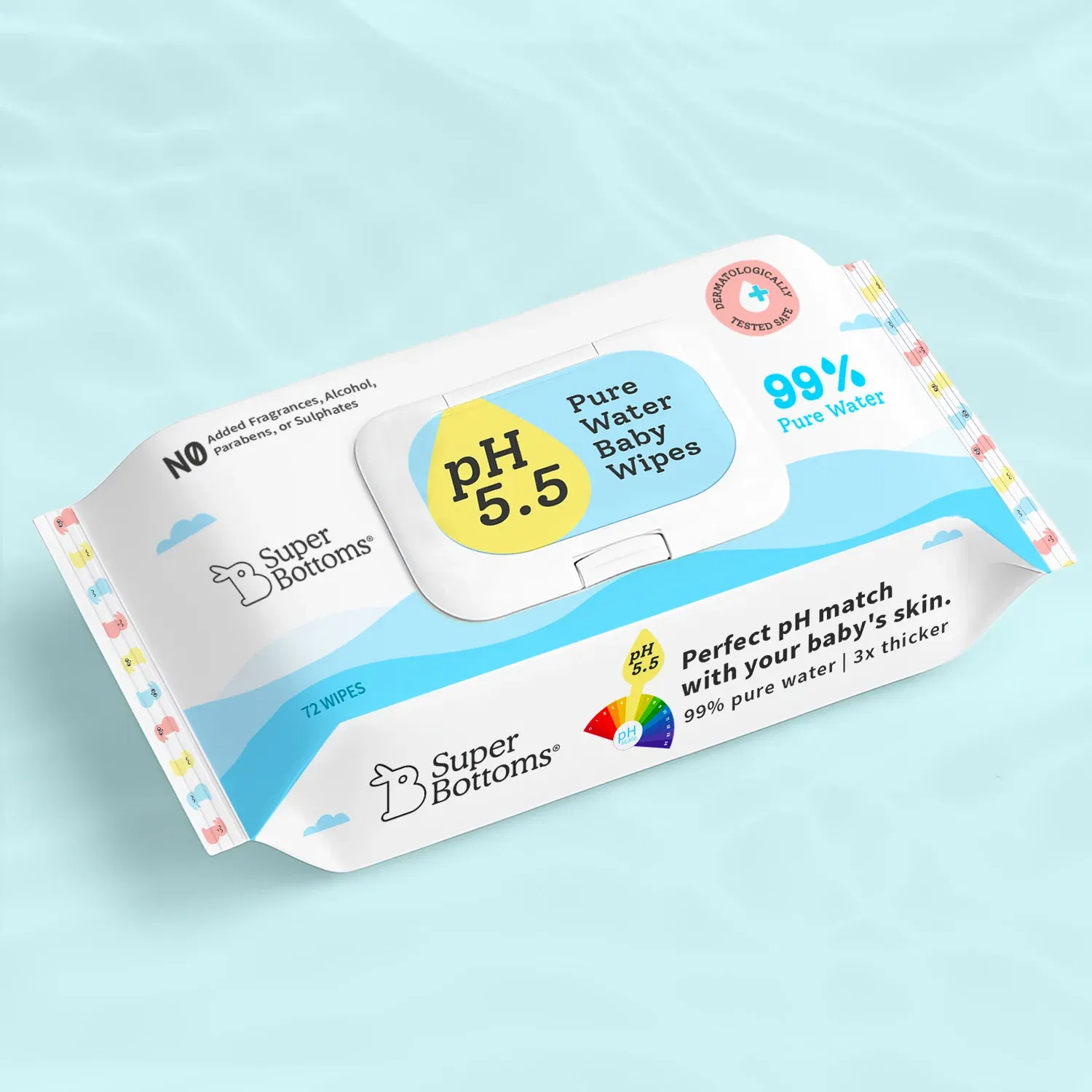 SuperBottoms 99% Pure Water Baby Wipes, 72 pieces SuperBottoms sale