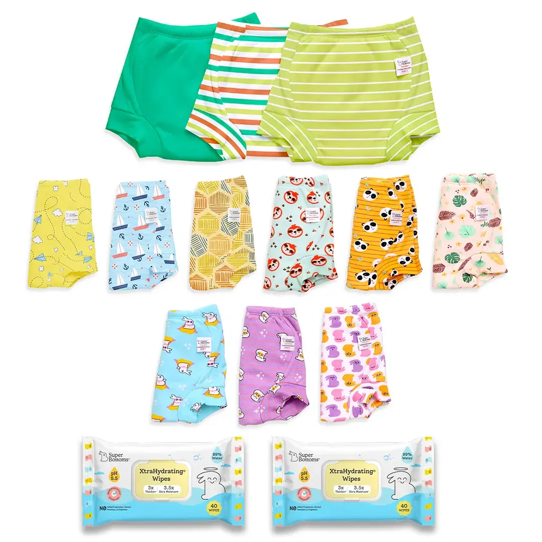 12 Pack Padded Underwear + 2 FREE Wipes - 40 Pack SuperBottoms sale