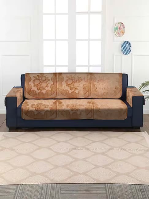 HOSTA HOMES HOSTA HOMES Beige Polyester Sofa Cover With Arm Rest - Set of 16 Tata CLiQ sale