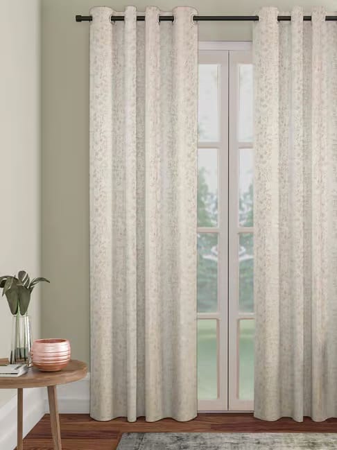 HOSTA HOMES HOSTA HOMES Cream Polyester Door Blackout Curtain Tata CLiQ sale