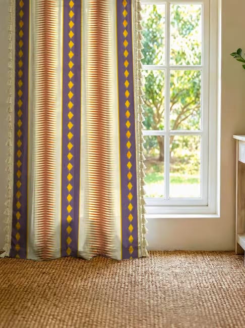 Urban Space Urban Space Boho Decorative Cotton Curtain 7 Feet Long for Door (Alora Dark Mauve) Tata CLiQ sale