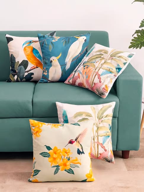 Haus & Kinder Haus & Kinder Multi Cotton Printed Cushion Covers Tata CLiQ sale