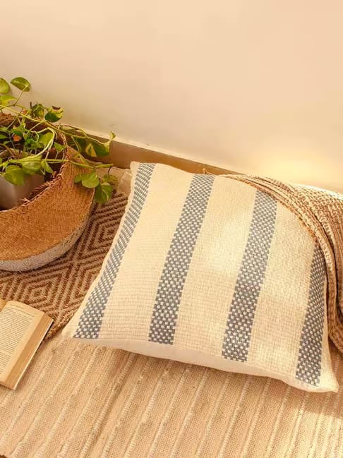 House This House This Shivalik Dark Blue Cotton Cushion Covers - Set of 2 Tata CLiQ sale